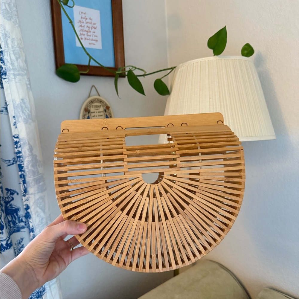 Bamboo Half-Moon Handbag